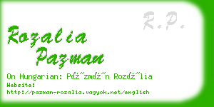 rozalia pazman business card